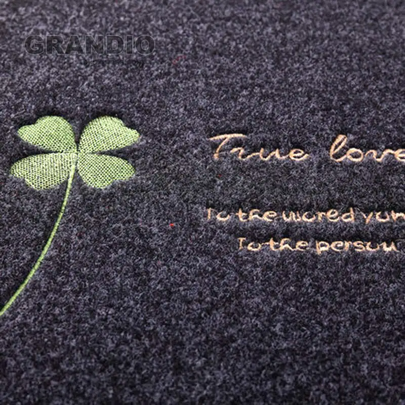 Embroidered Clover Door Mat Carpet Decorative Doormat Entrance Hallway 40x60cm Polyester Black Red TPR Rubber Non Slip Floor | Дом и сад