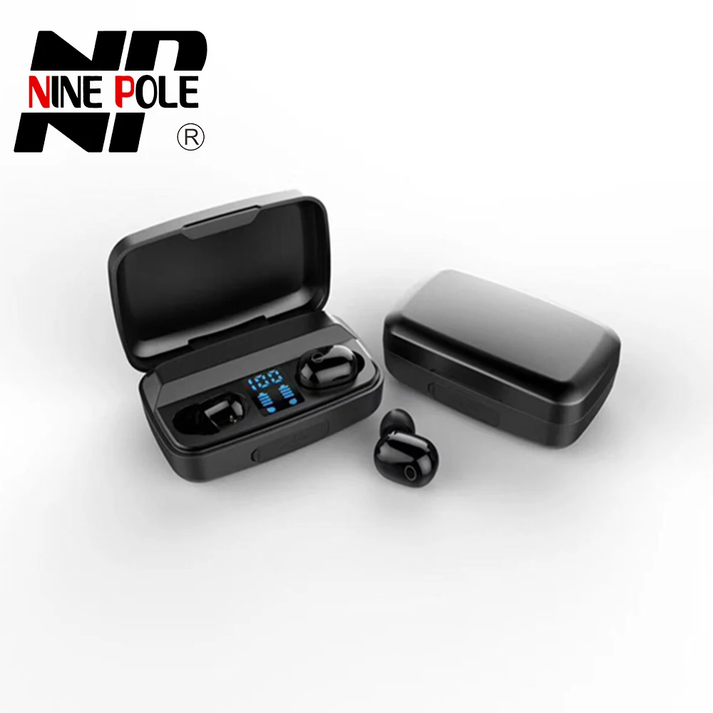 Nine Pole NP A10S LED Digital Display Smart Touch Control TWS Wireless Earphones HiFi Stereo Sound Earbuds | Электроника