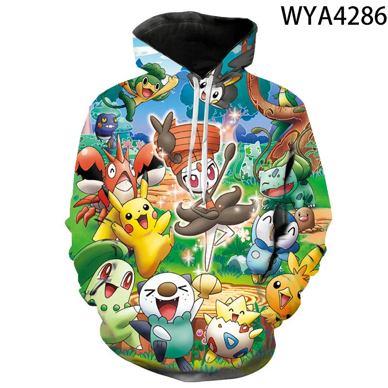 

Animated 3D printed hoodies men women children fashion hoodies pocket monster boys, girls, kids, sweatshirts streetwear clothes