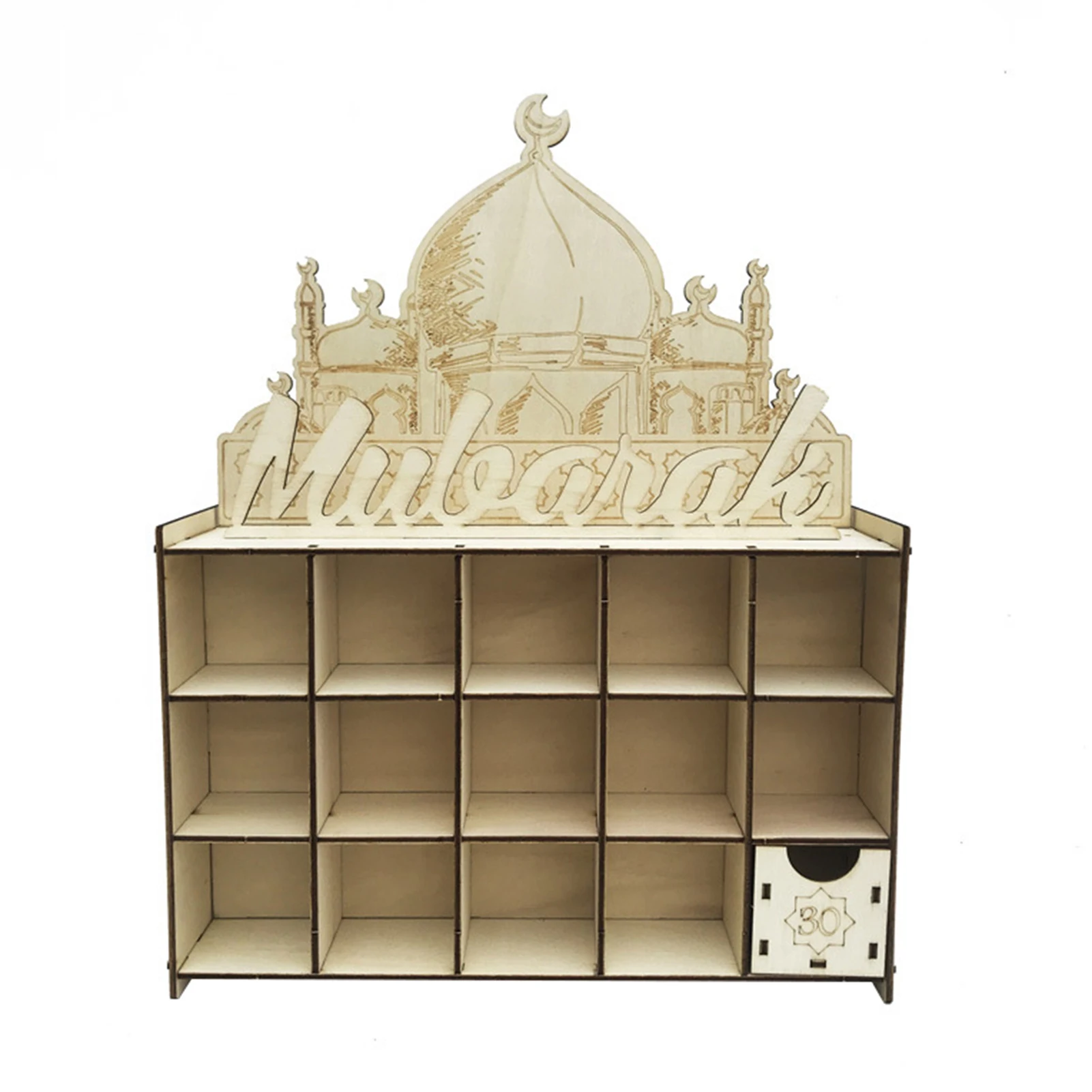 

Деревянный «сделай сам» ИД Мубарак календарь для Рамадана с обратным отсчетом и ящиками Мусульманский Исламский замок Рамадан украшение с...