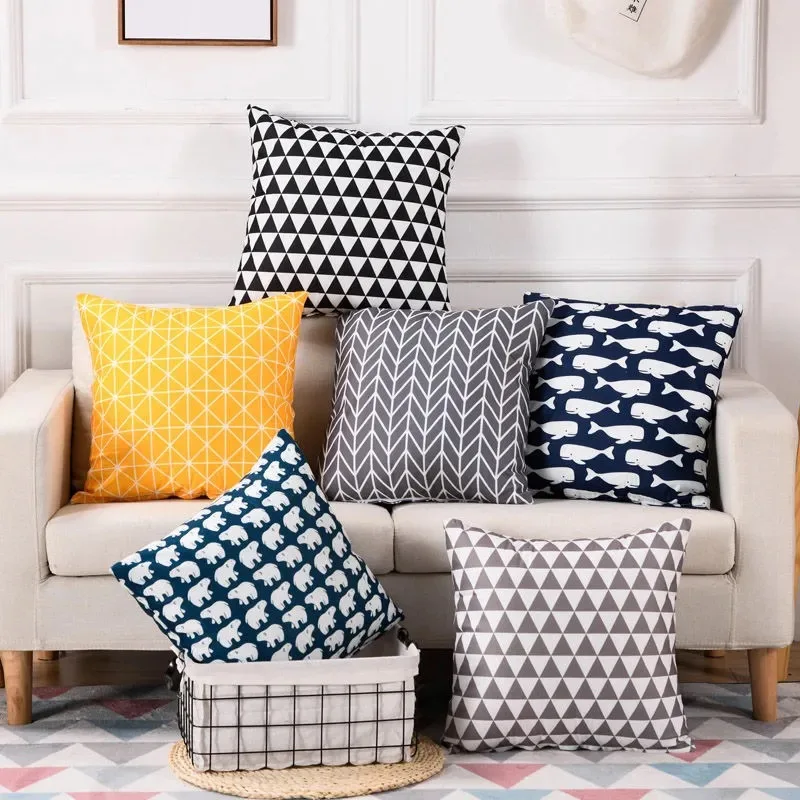 

Geometric Stripe Pillowcase Cushion Pillows Covers Home Sofa Bedroom Decoration Throw Cushion Modern Chair Car Cushions 45*45c
