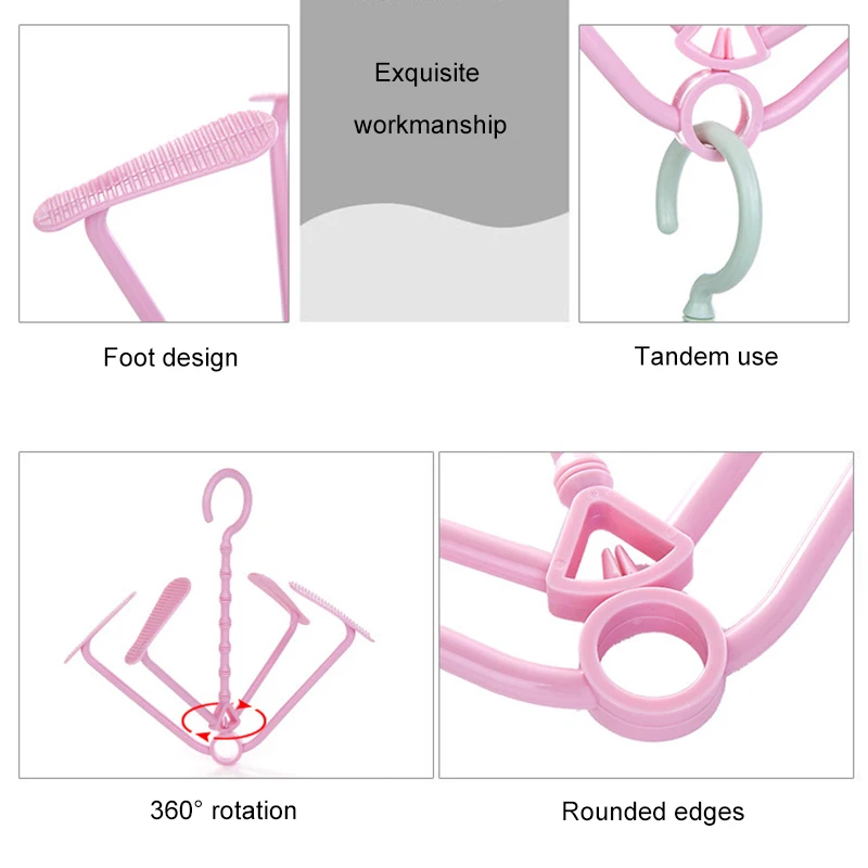 

5Pcs Plastic Shoes Hanger Double Hooks Durable Drying Rack Outdoor Windproof Hanging Shoes Rack Balcony Drying Shoes Holder
