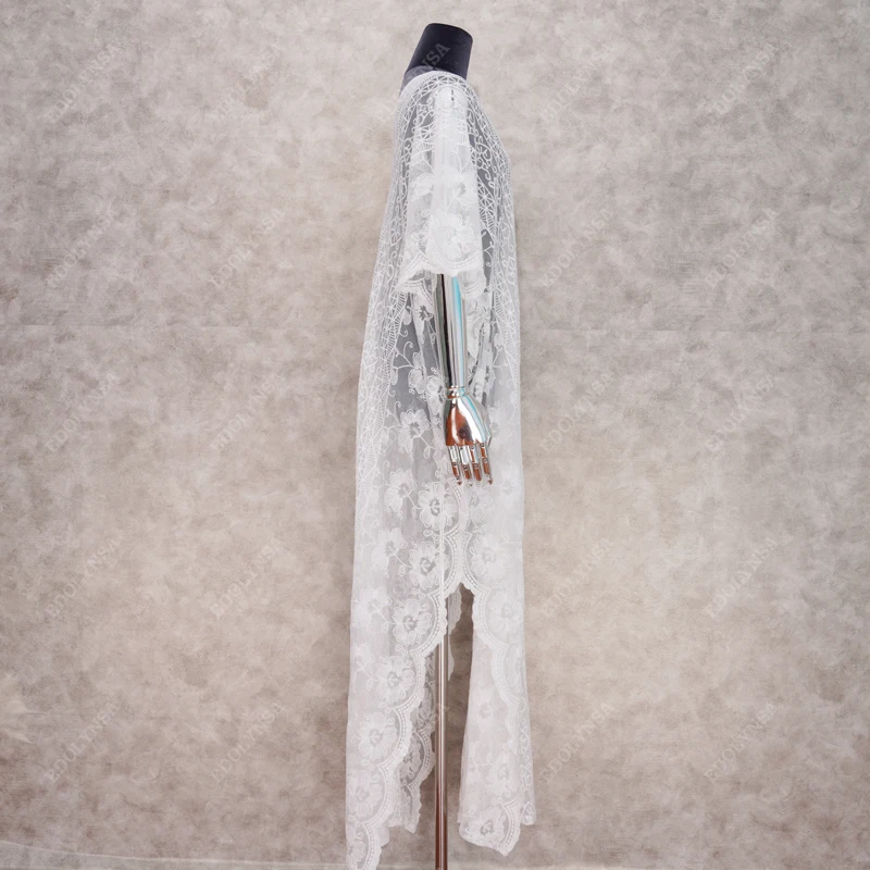 Кафтан бикини накидки Белая Кружевная туника женская пляжная одежда большого