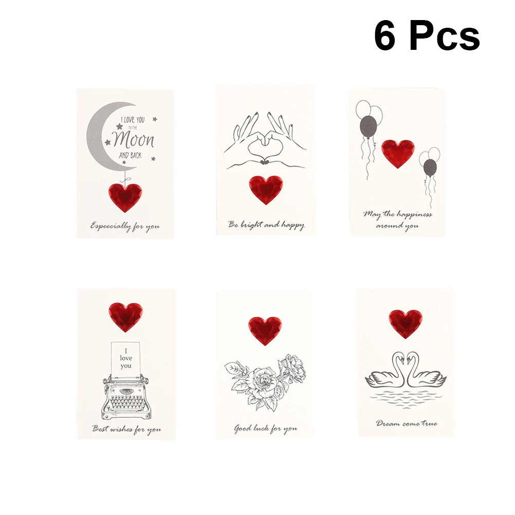 6 шт. поздравительные открытки с шариками лебедем цветами ручная роспись простая