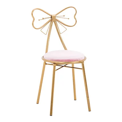 Современный золотой барный стул с бантом железный мебель для салона красоты