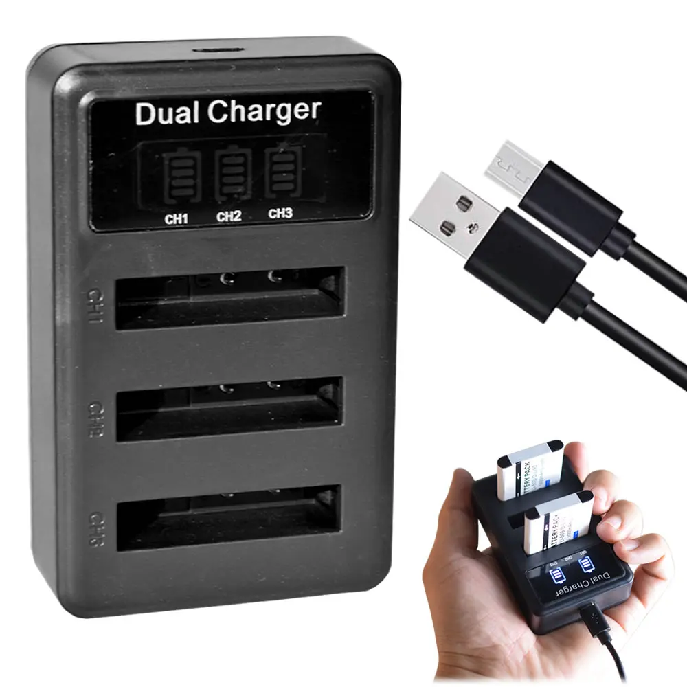 3 шт. Батарея + ЖК-дисплей тройной Зарядное устройство для D-LI92 | RX18 RZ10 RZ18 X70
