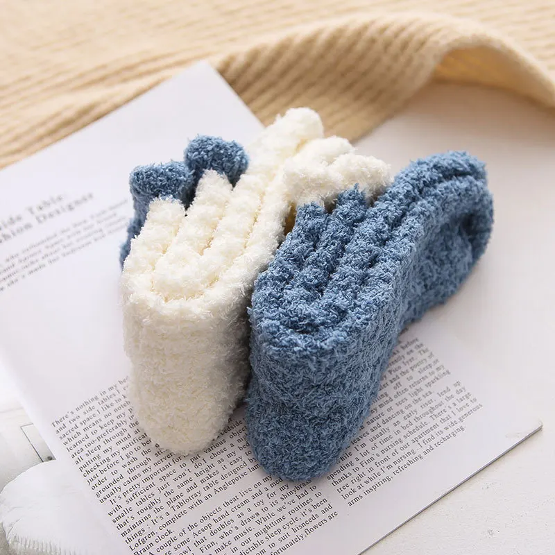 2019 новые женские носки из толстого кораллового флиса теплые носки-трубы на осень