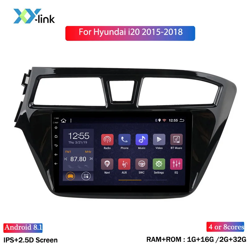 2.5D 9 дюймов Экран Android 8 1 автомобильный радиоприемник с навигацией Gps для Hyundai i20 2015
