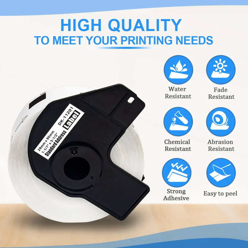Labelwell 5 рулонов совместимых с фотоэтикетками 29 мм * 90 400 шт./рулон белой бумаги DK11201
