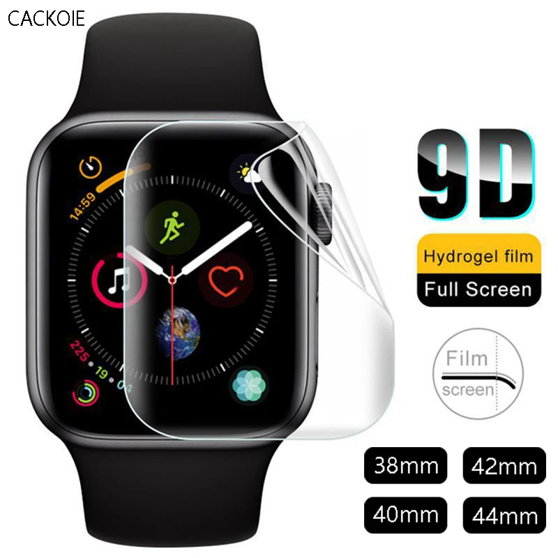 Прозрачная защитная пленка на весь экран для Apple Watch 4 5 40 мм 44 не закаленное стекло