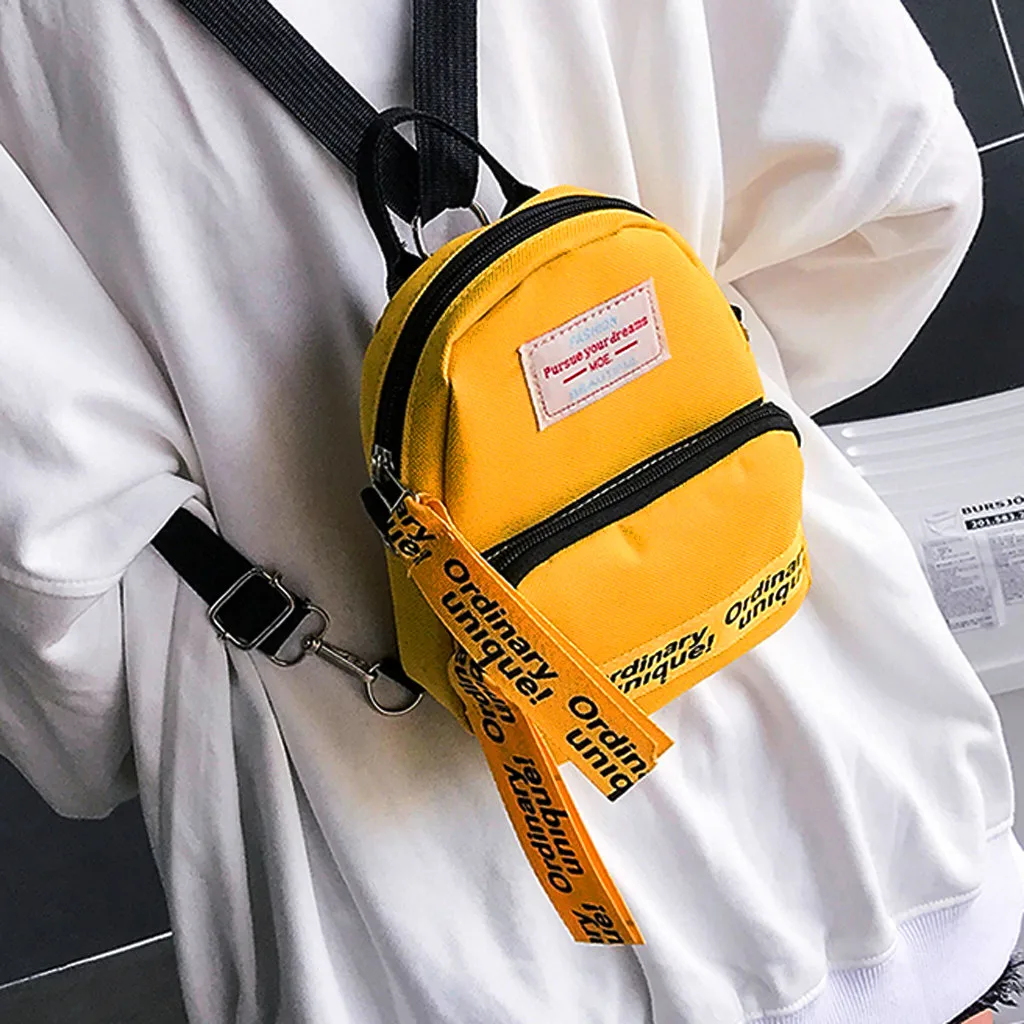 Мини-сумка женский рюкзак трендовые простые холщовые сумки на плечо дамские