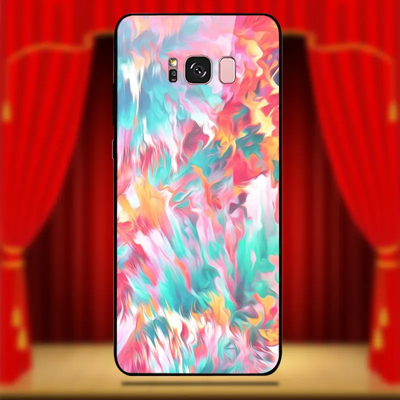 Tempered Glass Phone Cases Cover for Samsung Galaxy A6 A8 A8S A9S S8 S9 S10 Plus Lite Bags Turquoise Mandala x Lace Wood | Мобильные