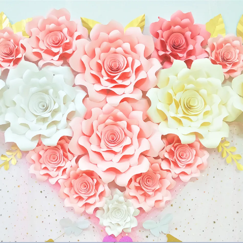 Бумажный фон с цветами на день рождения тематическое свадебное украшение сделай