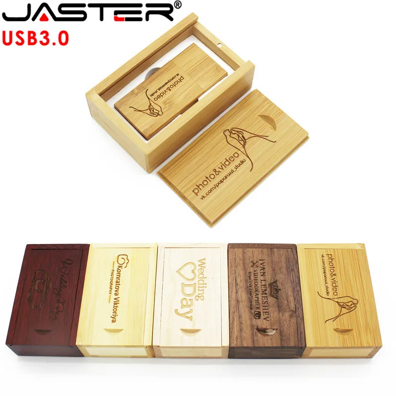 USB-флеш-накопитель JASTER деревянный 4/8/16/32/64 ГБ в подарочной коробке | Компьютеры и