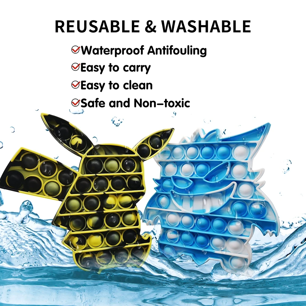 

Pop Pikachu Fidget Toys Pop its Squishy Push Bubble Sensory Anti Stress Stress Relief Relieve Autism Squeeze Kawaii Fidget Toy