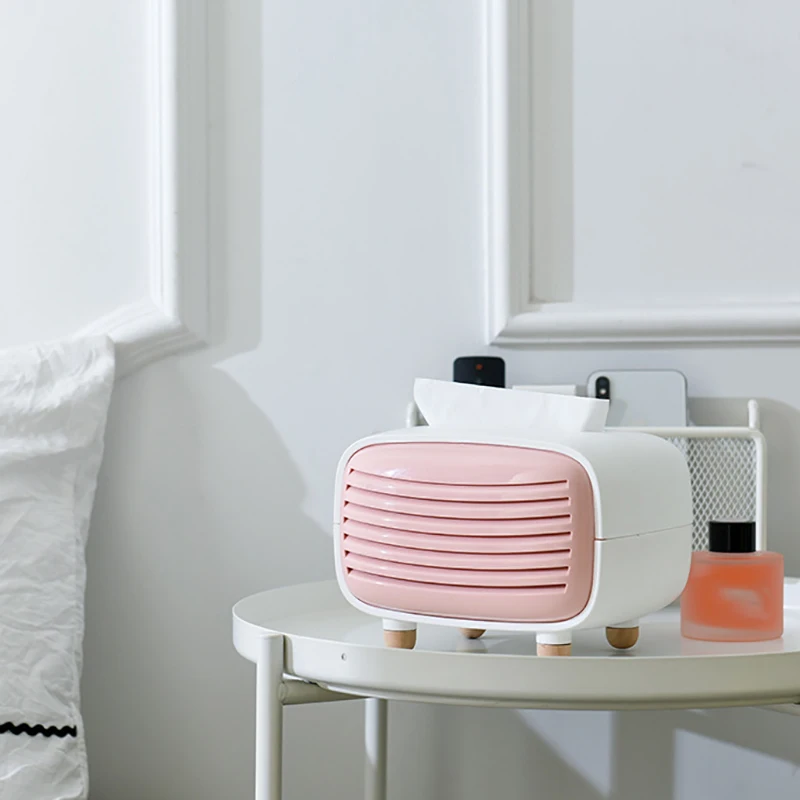 

New Cute Mini Radio Shape Stand Tissue Holder Container Home Decor