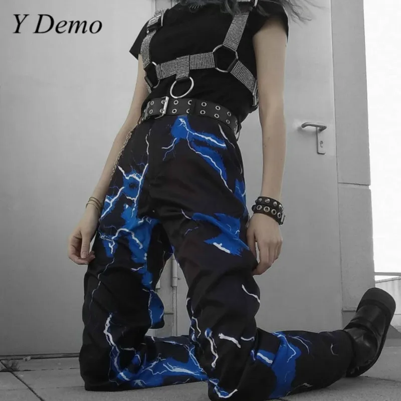 Женские прямые брюки в стиле Харадзюку с молнией и высокой талией | Женская