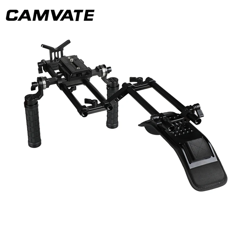 CAMVATE Handheld Shoulder Mount Rig With Manfrotto QR Plate& Rubber Handgrip For HDSLR Camera / DV Camcorder C2247