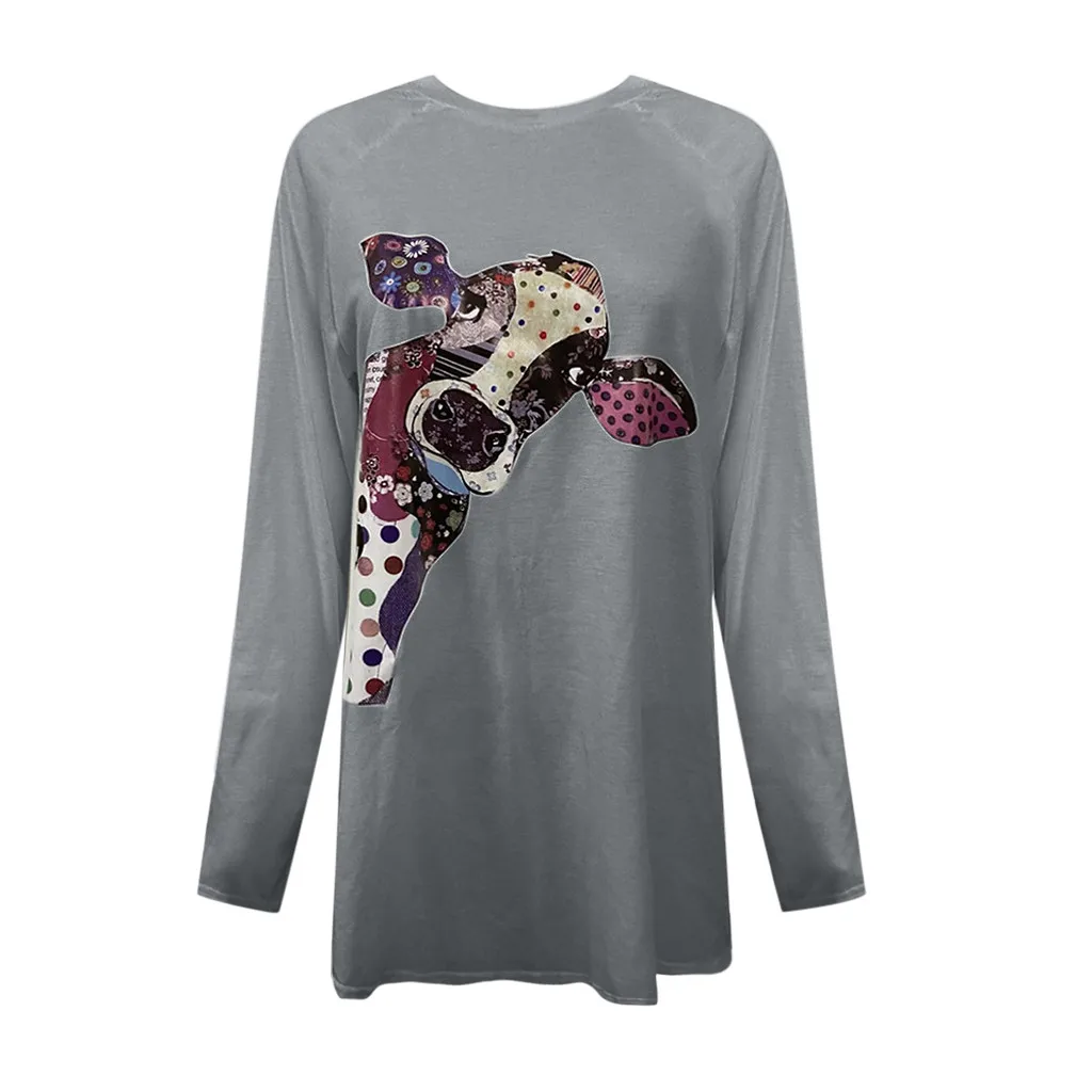 Женский свитшот с 3D-принтом круглым вырезом и длинным рукавом | Женская одежда