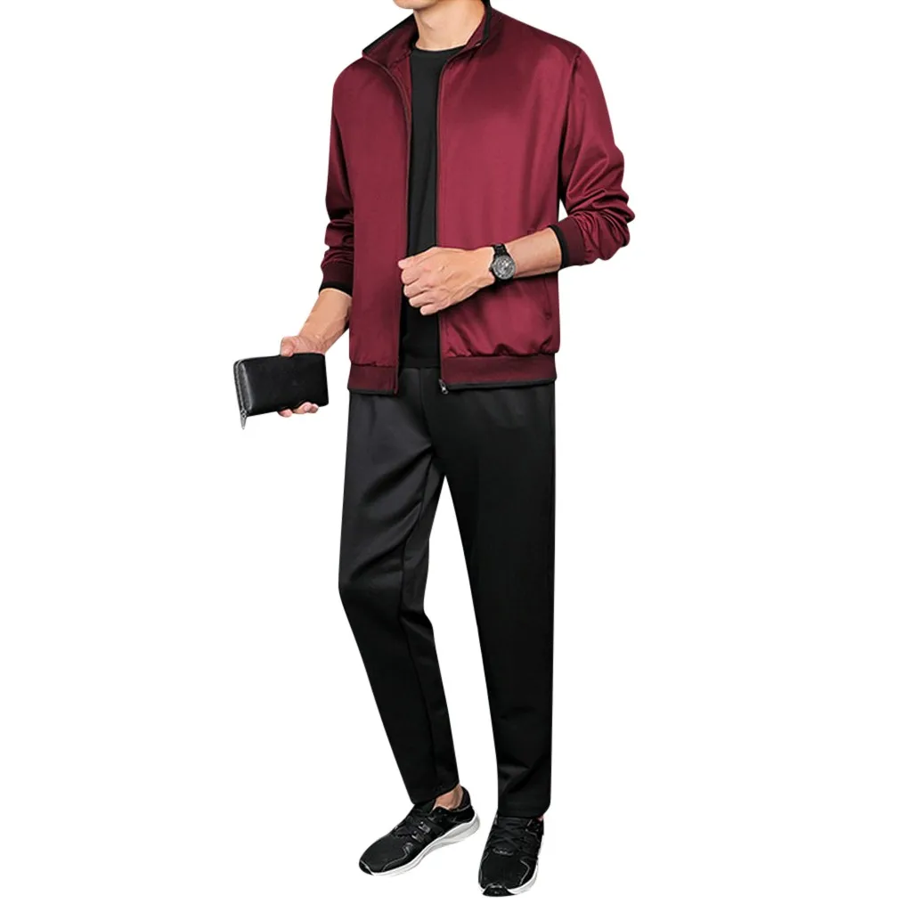 

Men's Sets Hoodie And Pants Sweatsuit Male Sportswear Tracksuit Men Set 2020 Zipper Sport Suit jogging homme