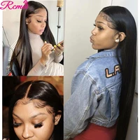 13x6 free part lace front human hair wigs straight hd lace frontal wig pre plucked with baby hair 150 brazilian remy hair wigs