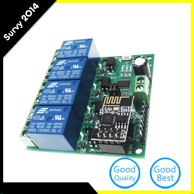 Релейный модуль ESP8266 4 канальный с Wi Fi для умного дома дистанционным управлением