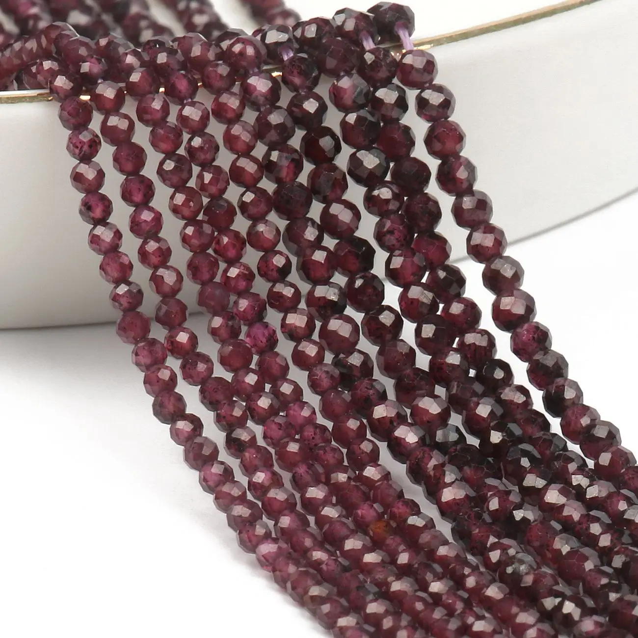 

Маленькие бусины-разделители, натуральный граненый фиолетовый гранат для изготовления ювелирных изделий своими руками, круглые бусины, ак...