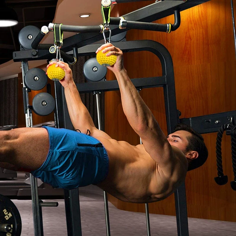 

Climbing Pull Up Power Ball Hold Grips with Straps, Non-Slip Hand Grips Strength Trainer Exerciser for Pull-Up, Fitness