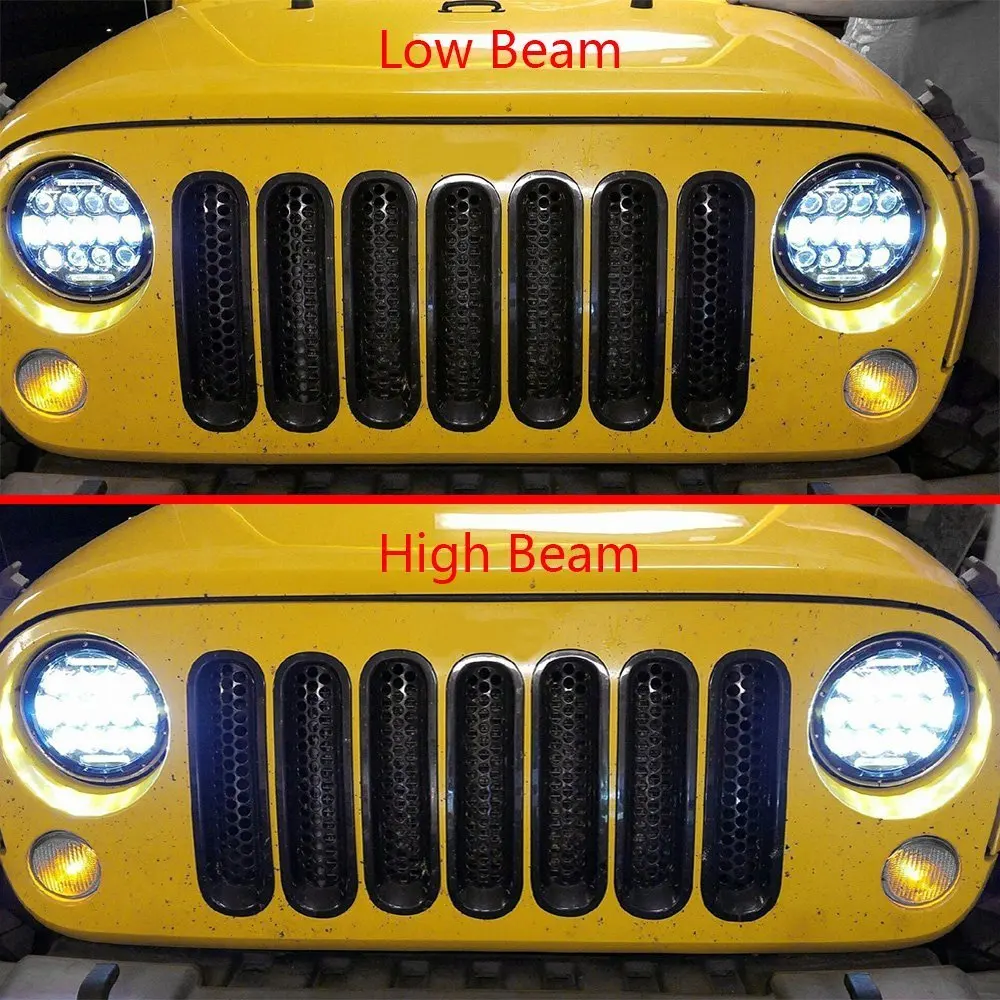 Аксессуары для Jeep JK Wrangler светодиодные фары 7 дюймов 75 Вт белые ДХО с 4 дюймовым