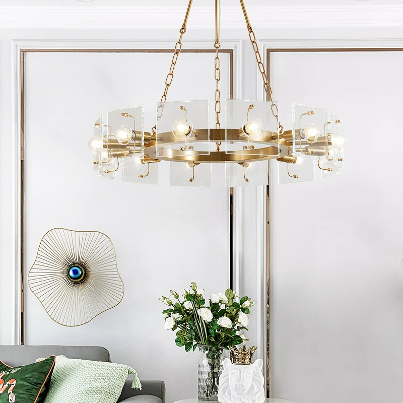 Post-modern light luxury living room led chandelier lighting Nordic home decoration simple bedroom dining | Лампы и освещение