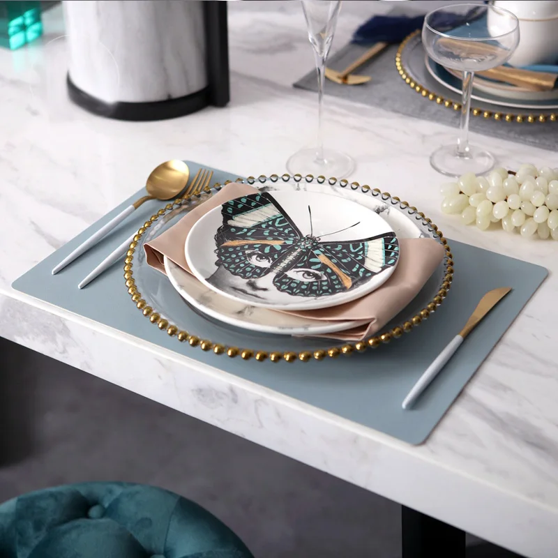 Фарфоровая тарелка с изображением маски бабочки для женщин|Блюдца и тарелки| |