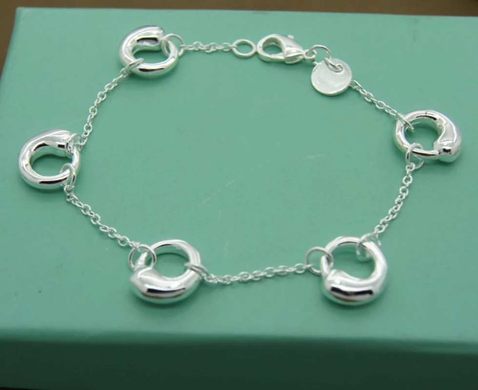 

Мужской и женский браслет из стерлингового серебра 925 пробы, модный серебряный браслет с шармами, ювелирное изделие в подарок