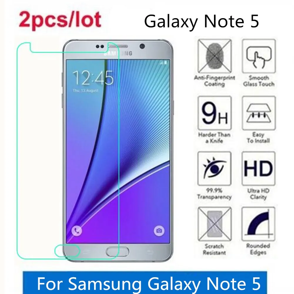 

Закаленное стекло для Samsung Galaxy Note 5 2.5D Premium, Защитная пленка для экрана на Galaxy Note 5 N9200 N9208, защитная пленка, стекло