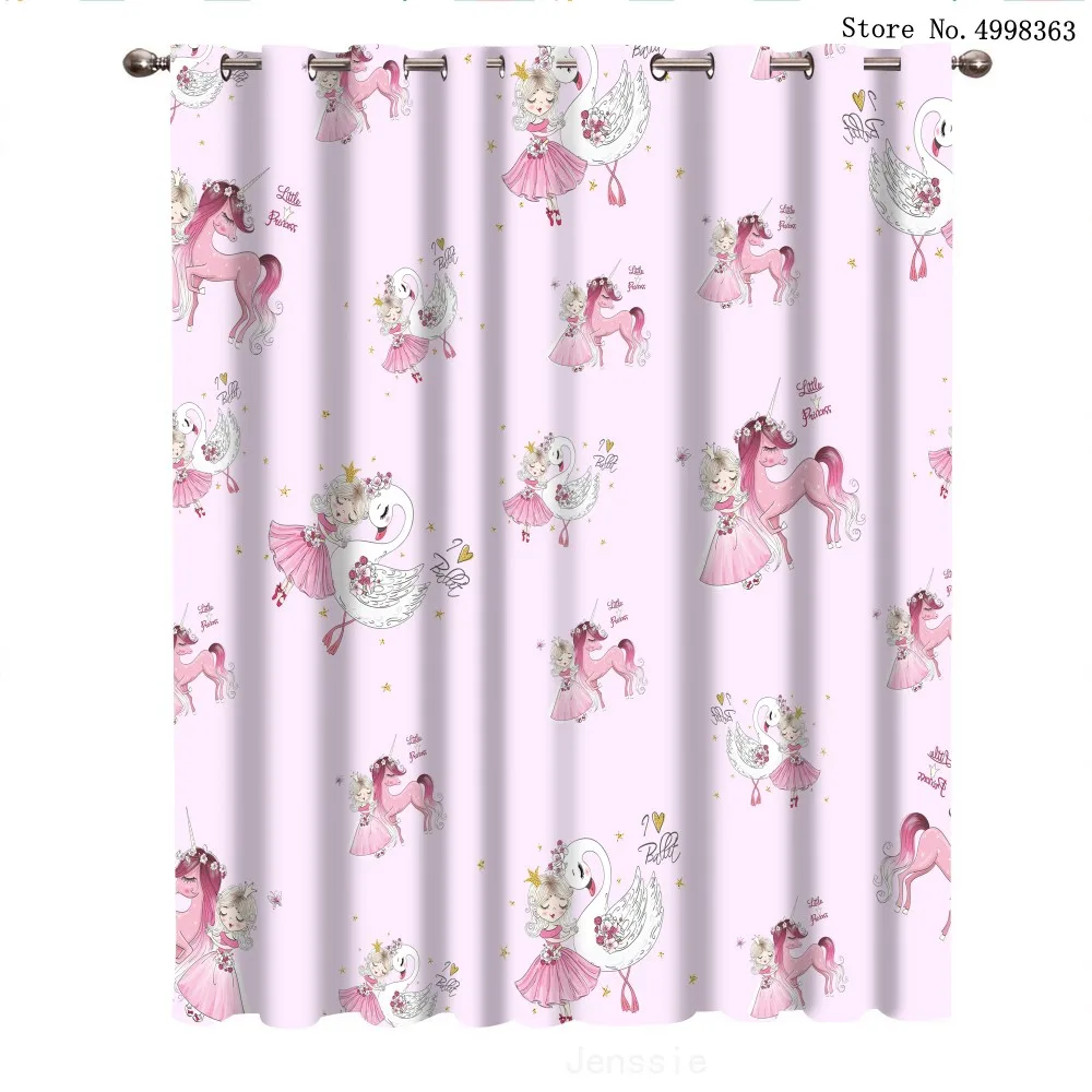 Милые шторы для девочек в виде единорога балетные Затемненные оконные гостиной