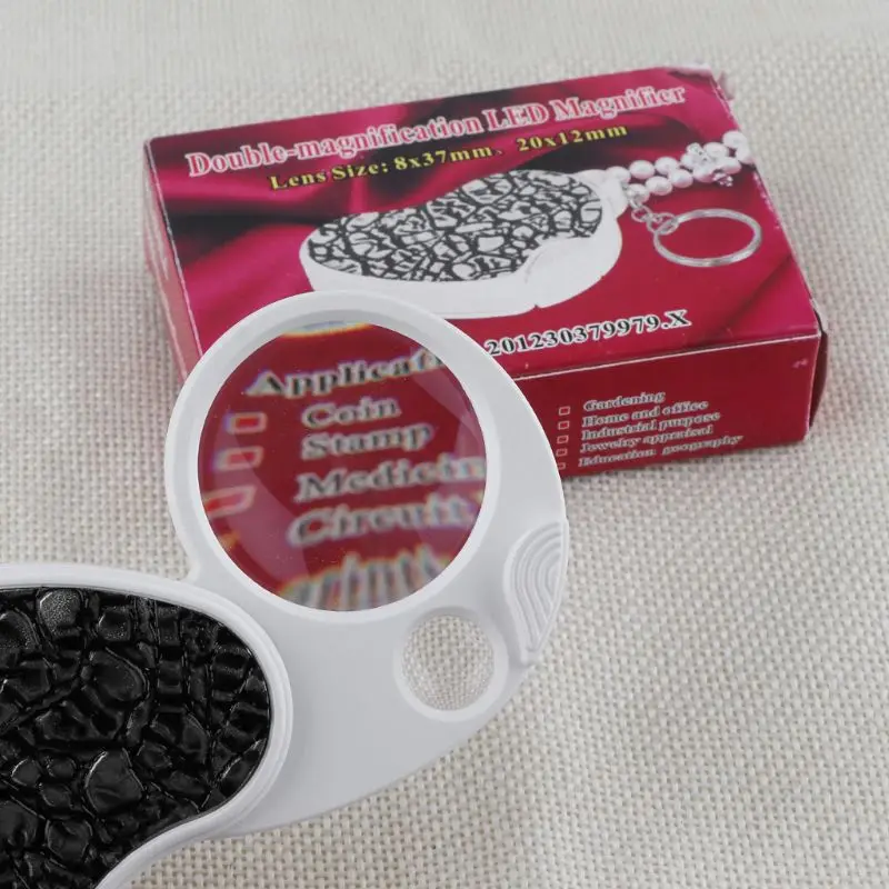 

Pocket Folding 20X Jewelry Magnifier LED Light Magnifying Glass Loupe Lens