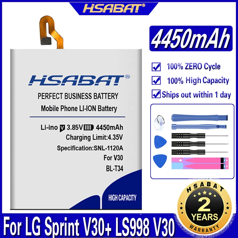 Аккумулятор HSABAT 4450 мАч для LG Sprint V30 + LS998 V30A H930 H932|Аккумуляторы мобильных телефонов|