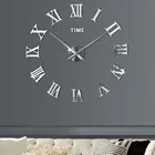 Большие Акриловые 3d-часы сделай сам, большие кухонные наклейки с римскими цифрами в современном стиле, украшение для гостиной