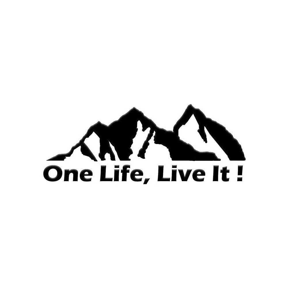 1 шт. ONE LIFE LIVE IT! Внедорожник Силуэт горы Автомобильная наклейка автомобильное