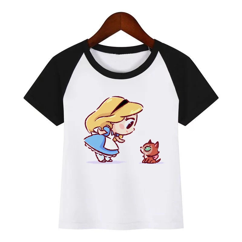 Летняя модная футболка для мальчиков и девочек детская забавная с мультяшной