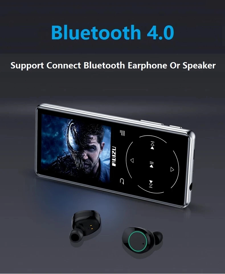 Новейший металлический сенсорный MP3 плеер Ruizu D16 40 ГБ Bluetooth встроенный динамик с fm
