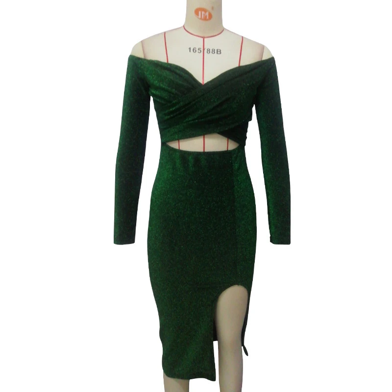 Пикантное платье Itsroya с открытыми плечами открытой спиной и V образным вырезом