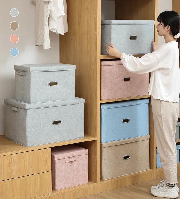 Foldable Storage Box Clothes Organizer Fabric Boite Rangement Vetement With  Lid Underwear Socks Toy Storage Boxes Home Organizer - AliExpress
