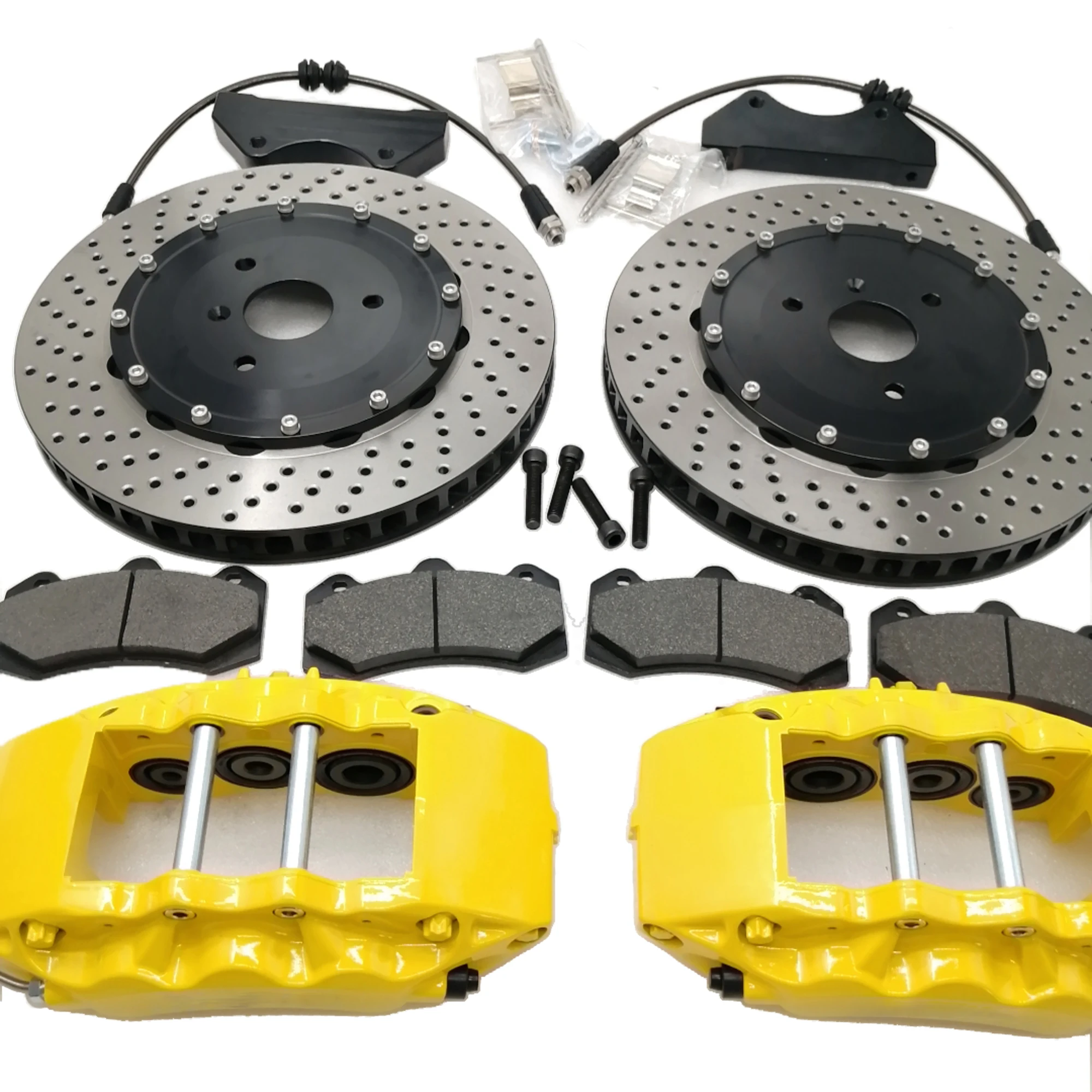 Jekit car brake kit red/yellow caliper with 355*32mm disc rotor set for Mercedes SL R230 front rim wheel 18'' | Автомобили и