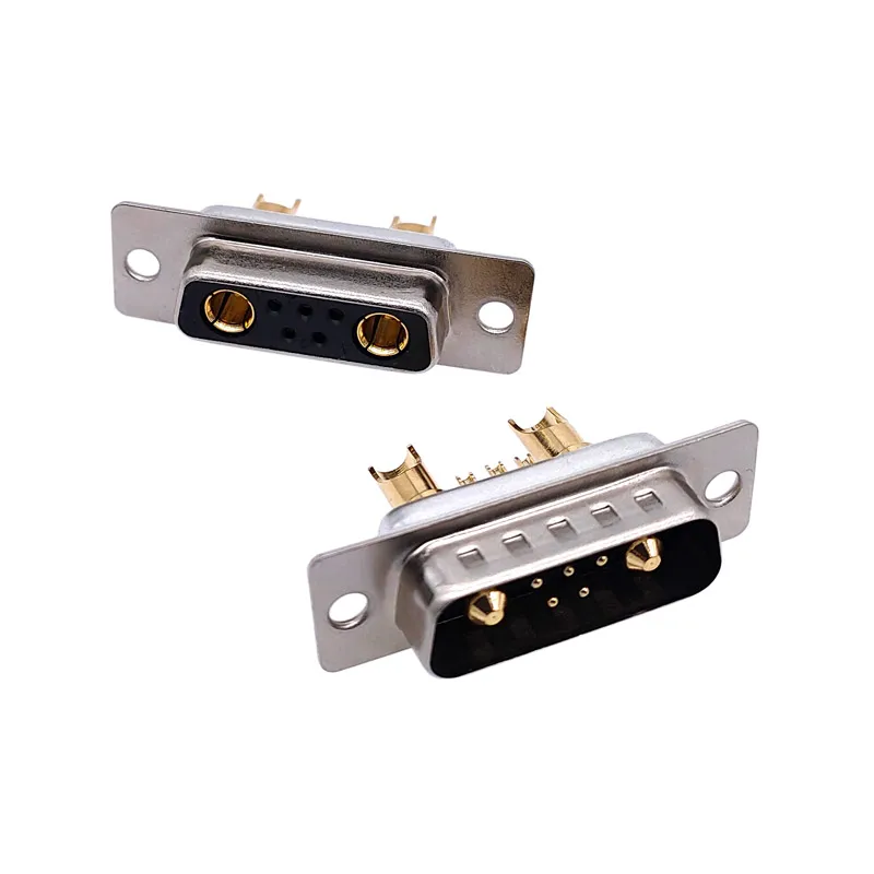 1pcs-7w2-gold-plated-high-current-connector-d-sub-adapter-5-2-plug-jack-machined-pin-full-gold-flash-wire-30a