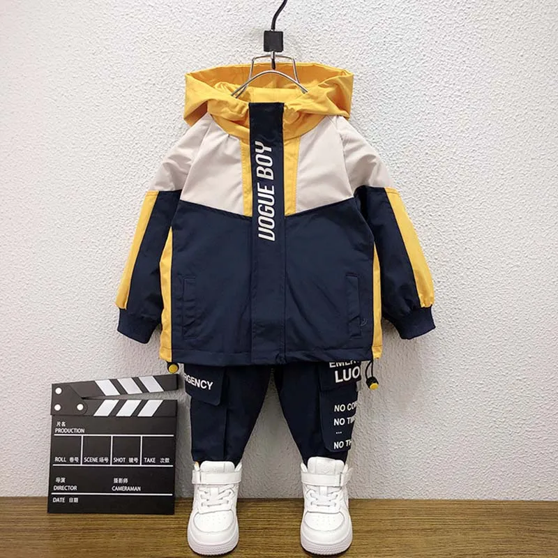 

Kids Clothing Boy Baby Sets Autumn Fashion Hooded Long Sleeve Jacket+Pants 2Pcs Tracksuit Baby Boy Clothes 2 4 6 8 10 Year