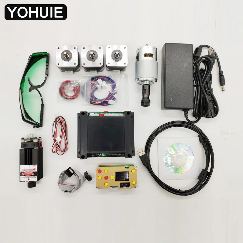 YOHUIE V3.3-150W GRBL 3-axis CNC система управления лазерный гравировальный станок шаговый электродвигатель вращения шпинделя для DIY домашнее гравировальный станок