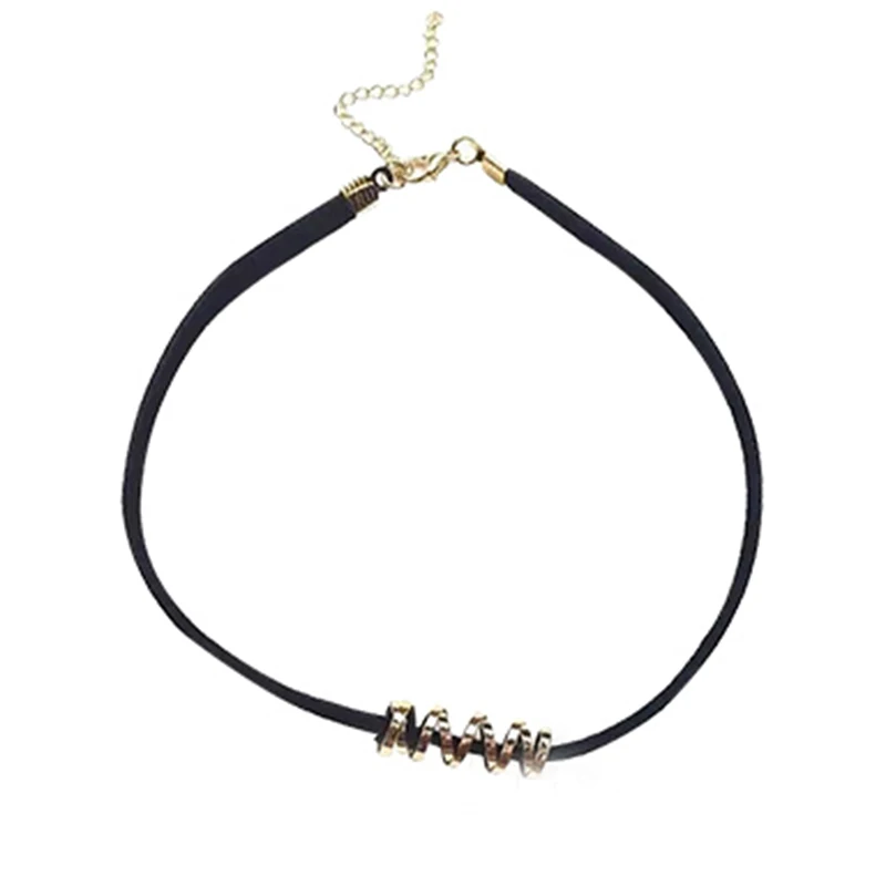 

Korean simple women's Necklace Fashion Black Short clavicle chain sexy girl's unusual metal neck chain Halloween party chain