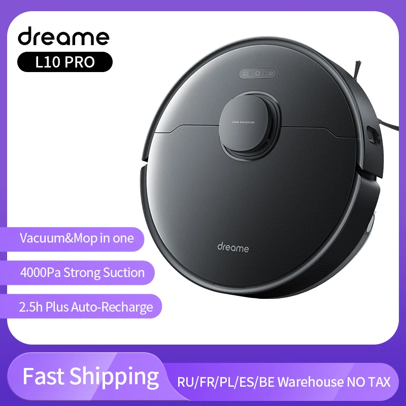 

Dreame Bot L10 Pro Robot Vacuum Cleaner For Home Superb LiDAR Navigation 4000Pa Suction 150mins Auto Charge Electric Water Tank