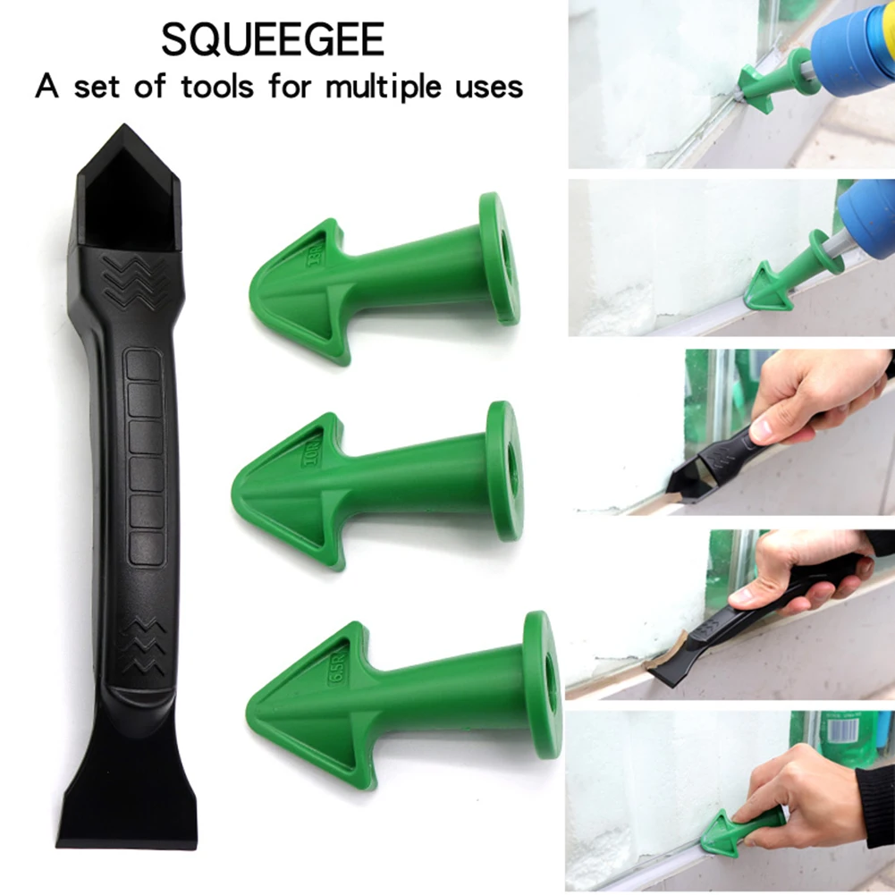 

3 in 1 Caulking Tools kit Caulk Nozzle Applicator Finishing Tool Silicone Glue Remover Caulk Finisher Reusable Grout Scraper
