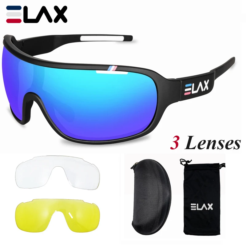 Спортивные велосипедные очки ELAX с 3 линзами для мужчин и женщин уличные